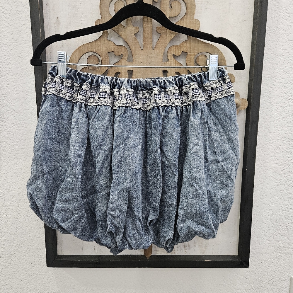 Oli & Hali Blue Strapless Ruffle Hem 2 Piece Bloomer Set - Picture 7 of 8